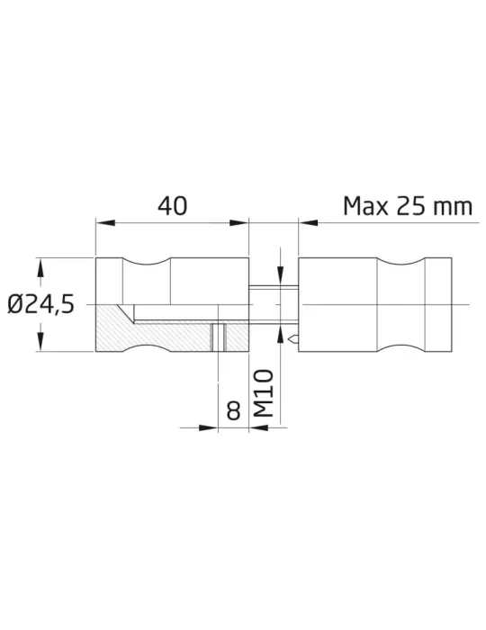 AMIG 10460 - Tirador 300 - Ø25 x 40 mm - Acero inoxidable 18/8 - Mate