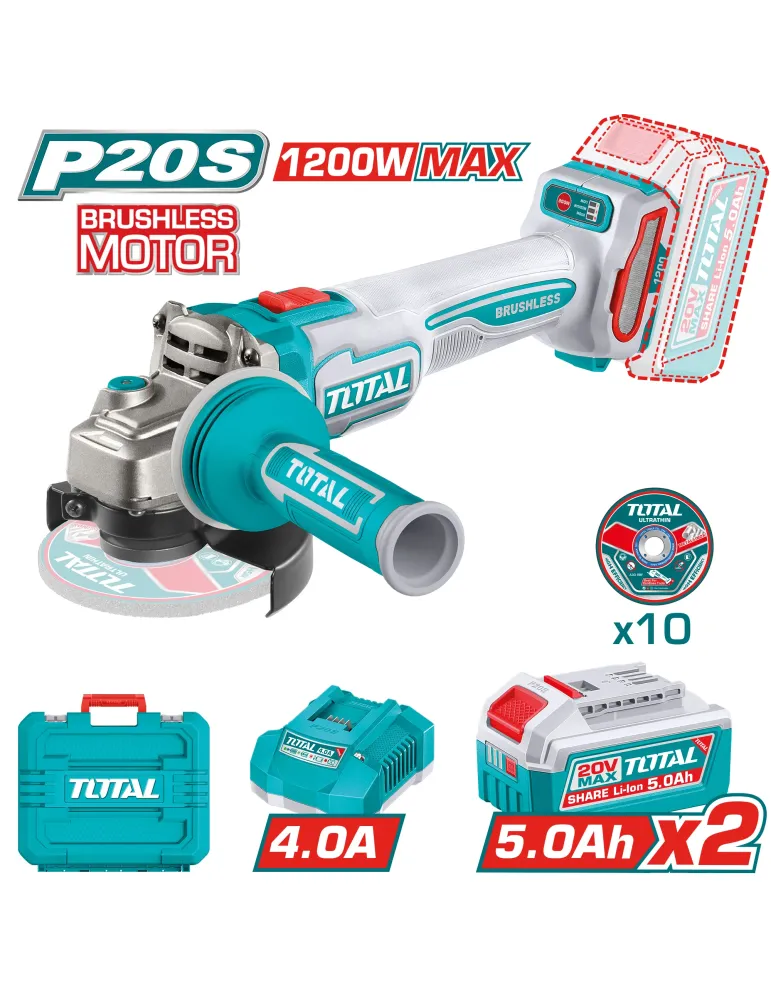 Amoladora Brushless a batería TAGLI2120272E - 20 V