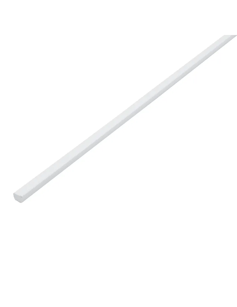Barra rectangular PVC - 8 x 6 mm - PVC - Blanco