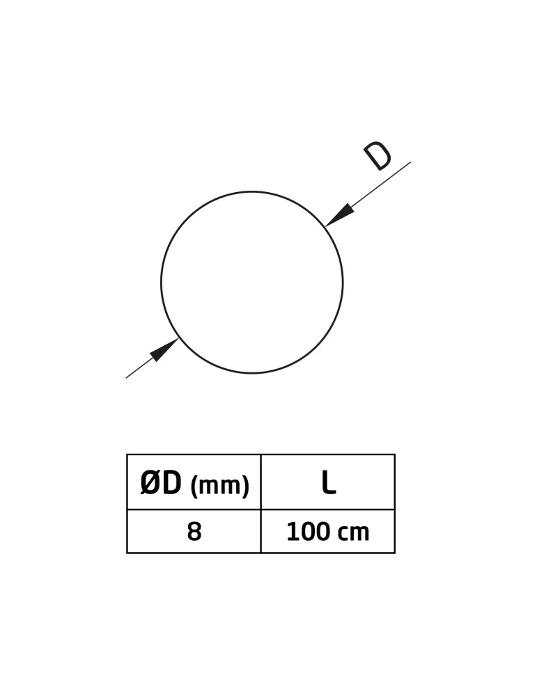 Barra redonda PVC - Ø8 mm - PVC - Blanco