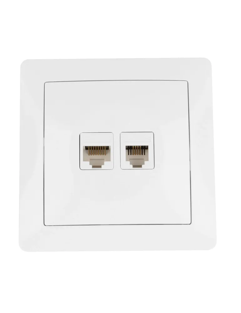 Base de empotrar teléfono y datos 4560 - 85 x 85 mm - Policarbonato - Blanco