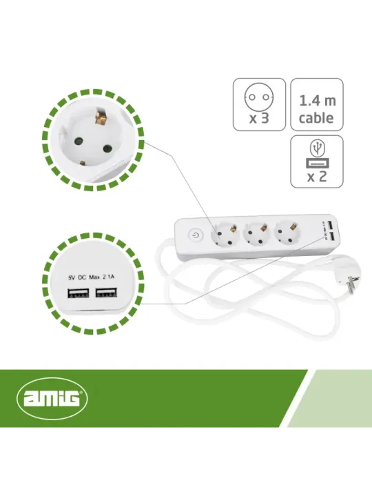 Base múltiple 5510 - Polipropileno - Blanco/Plata