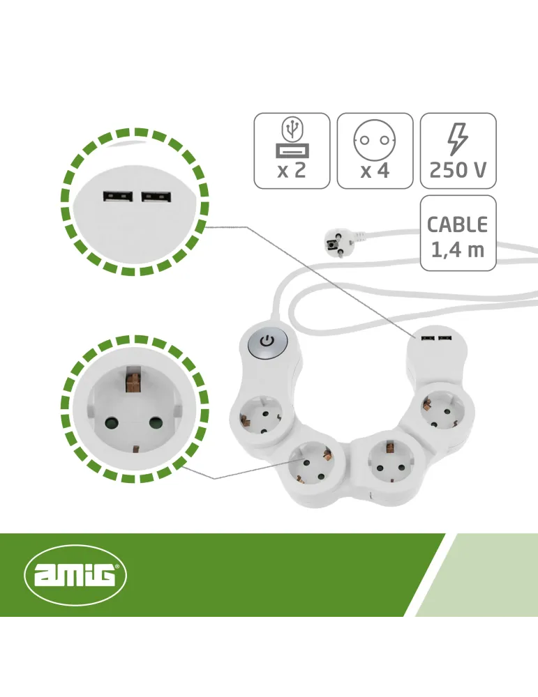 Base múltiple articulada 5530 - Polipropileno - Blanco