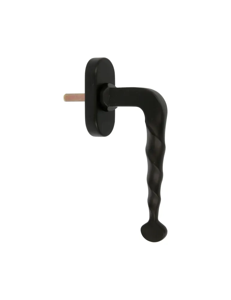 Manilla para ventana 115 - 63 x 28 mm - Placa de acero, Tirador de zamak - Negro