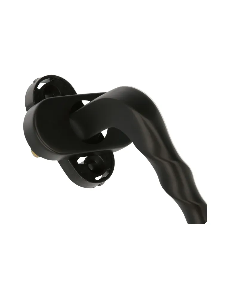 Manilla para ventana 115 - 63 x 28 mm - Placa de acero, Tirador de zamak - Negro