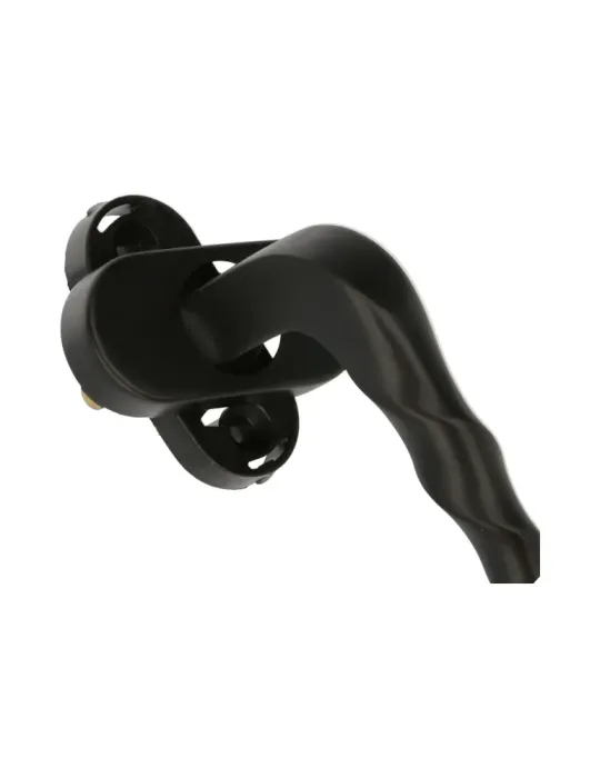 Manilla para ventana 115 - 63 x 28 mm - Placa de acero, Tirador de zamak - Negro