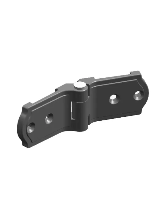 Bisagra plana 3020 - 117 x 37 x 12 mm - Zamak - Negro