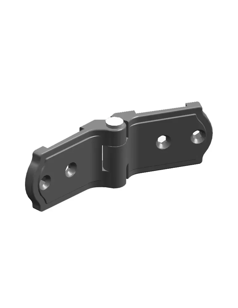 Bisagra plana 3021 - 117 x 37 x 12 mm - Zamak - Negro