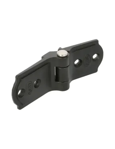 Bisagra plana 3025 - 107 x 37 x 12 mm - Zamak - Negro