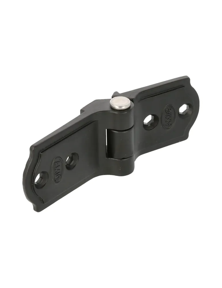 Bisagra plana 3025 - 107 x 37 x 12 mm - Zamak - Negro