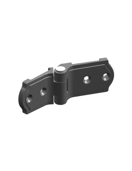 Bisagra plana 3025 - 107 x 37 x 12 mm - Zamak - Negro