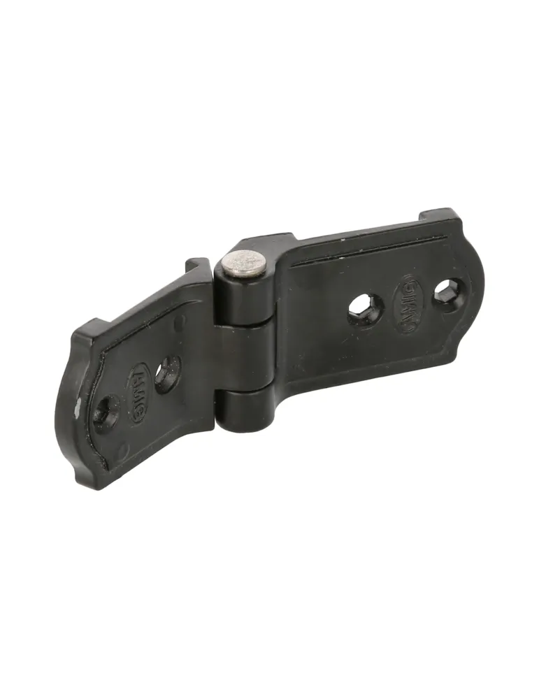 Bisagra plana 3026 - 107 x 37 x 12 mm - Zamak - Negro