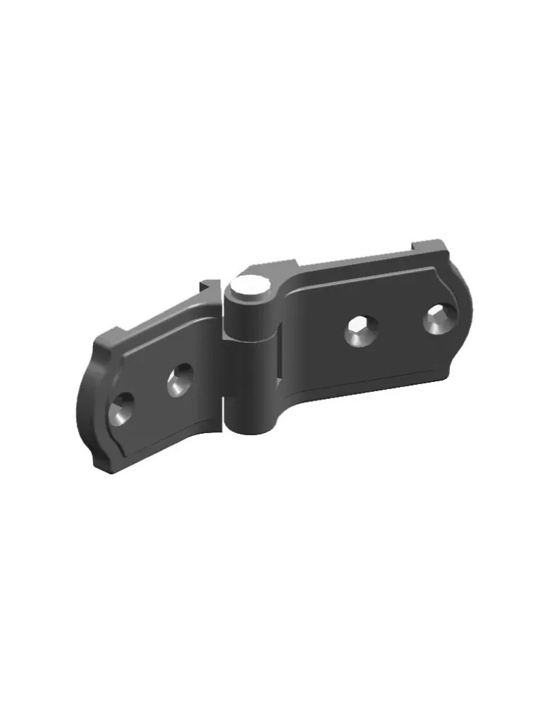 Bisagra plana 3026 - 107 x 37 x 12 mm - Zamak - Negro