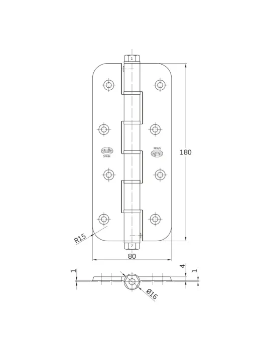 Bisagra simple acción Mod. 3034R