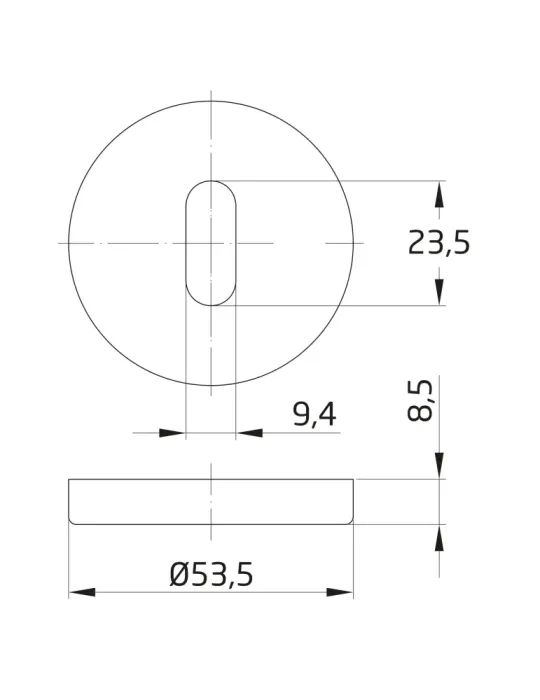 Bocallave 2 - Ø53 mm - Acero inoxidable 18/8 - Mate