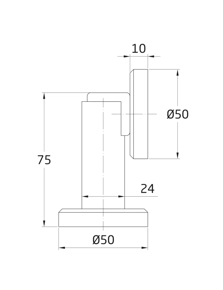 Tope puerta magnético 711 - Ø50 x 75 mm - Zamak - Níquel cepillado