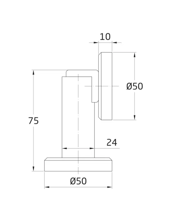 Tope puerta magnético 711 - Ø50 x 75 mm - Zamak - Níquel cepillado