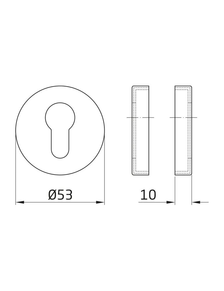 Bocallave 3RX - Ø53 mm - Acero inoxidable - Negro