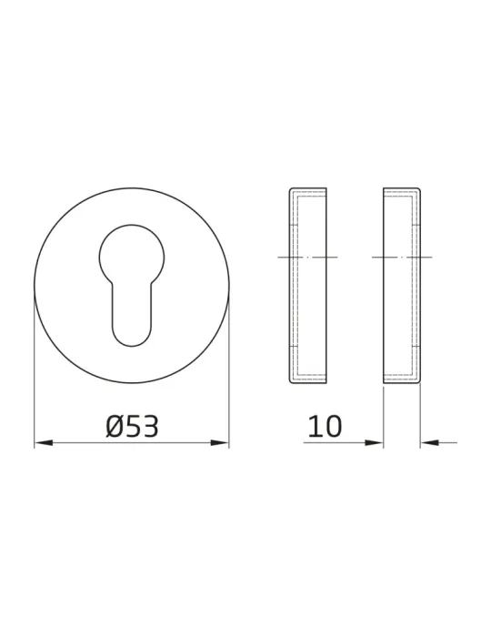 Bocallave 3RX - Ø53 mm - Acero inoxidable - Negro