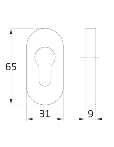 Bocallave 7 - 65 x 31 mm - Acero inoxidable 18/8 - Mate 2