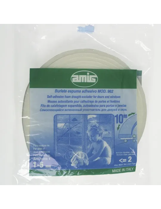 Burlete adhesivo 962 - 2 x 5 m - Espuma - Blanco