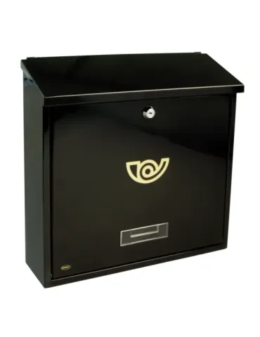 Buzón 3 - 370 x 360 x 100 mm - Acero - Negro