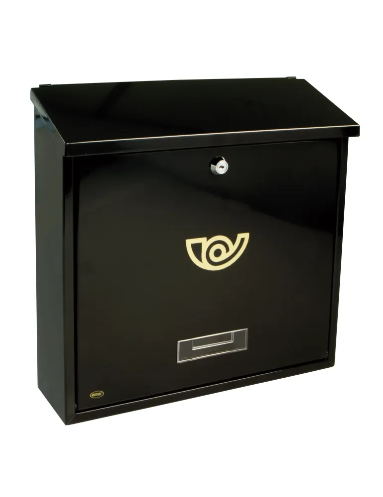 Buzón 3 - 370 x 360 x 100 mm - Acero - Negro