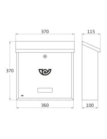 Buzón 3 INOX - 370 x 360 x 100 mm - Acero inoxidable - Inoxidable 2