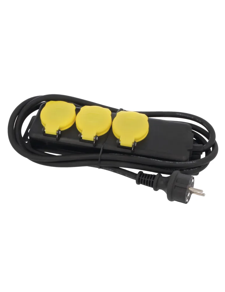 Base múltiple con protección 3305 - Polipropileno - Negro