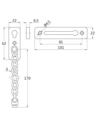 Cadena seguridad Mod. 1 INOX 2