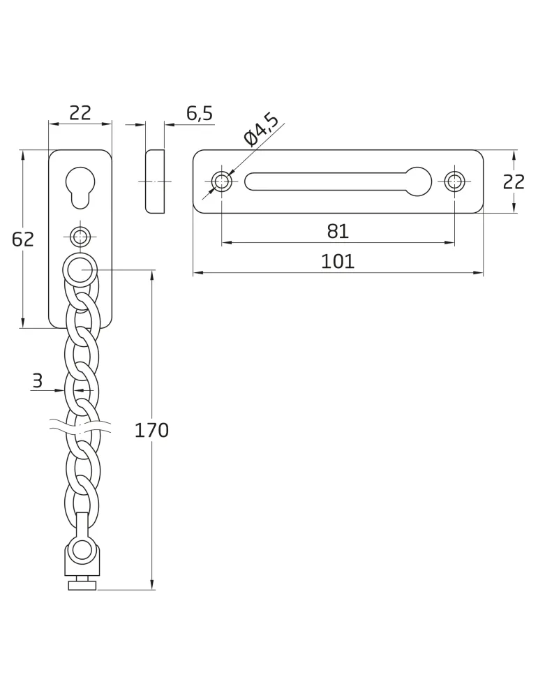 Cadena seguridad Mod. 1 INOX