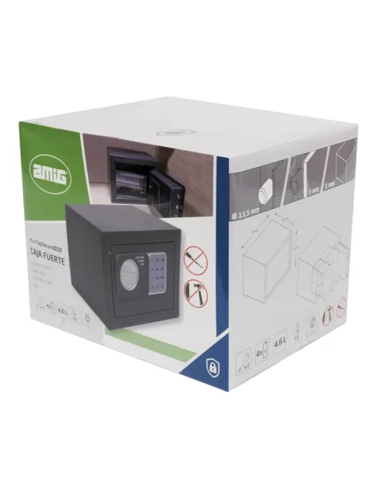 Caja fuerte TOPSECURE-M - 230 x 170 x 170 mm - Acero - Gris