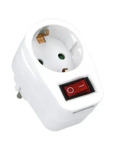 Adaptador + interruptor 3213 - 76 x 50 x 75 mm - Policarbonato - Blanco