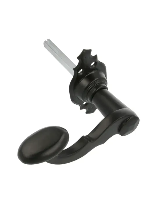 Manilla con roseta 100K - 100 x 44 mm - Placa de acero, Tirador de zamak - Negro