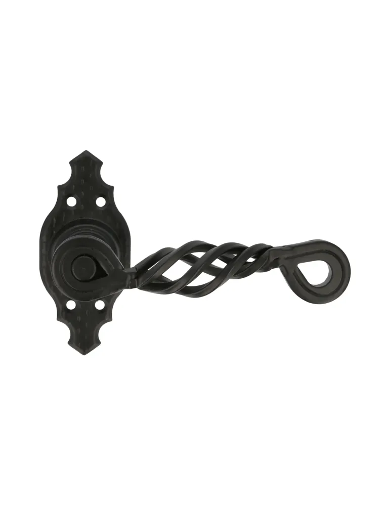 Manilla con roseta 102K - 100 x 44 mm - Placa de acero, Tirador de zamak - Negro