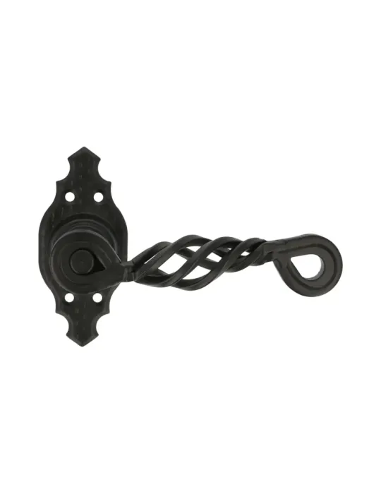 Manilla con roseta 102K - 100 x 44 mm - Placa de acero, Tirador de zamak - Negro