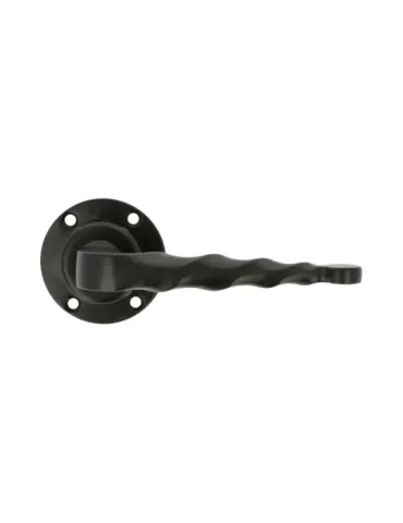 Manilla con roseta 101R - Ø60 mm - Placa de acero, Tirador de zamak - Negro 2