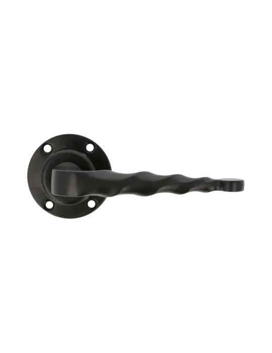 Manilla con roseta 101R - Ø60 mm - Placa de acero, Tirador de zamak - Negro