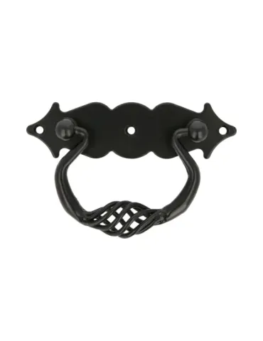 Tirador con placa 1006 - 100 x 31 mm - Negro