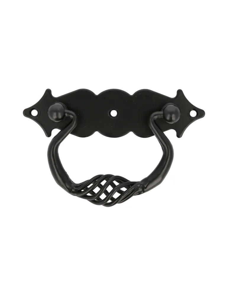 Tirador con placa 1006 - 100 x 31 mm - Negro