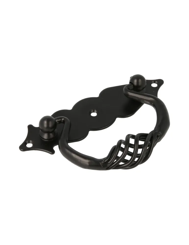 Tirador con placa 1006 - 100 x 31 mm - Negro