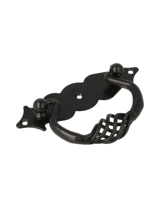 Tirador con placa 1006 - 100 x 31 mm - Negro
