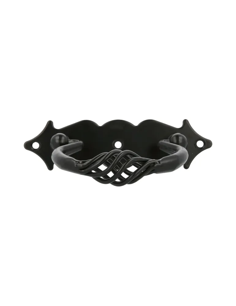 Tirador con placa 1006 - 100 x 31 mm - Negro