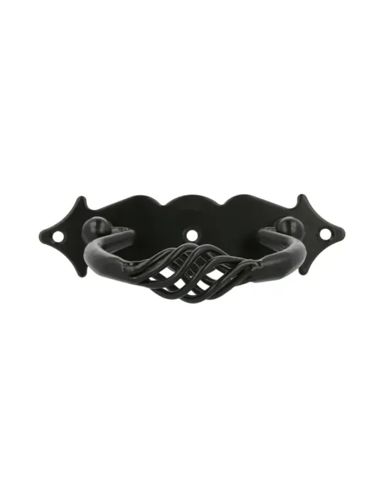 Tirador con placa 1006 - 100 x 31 mm - Negro