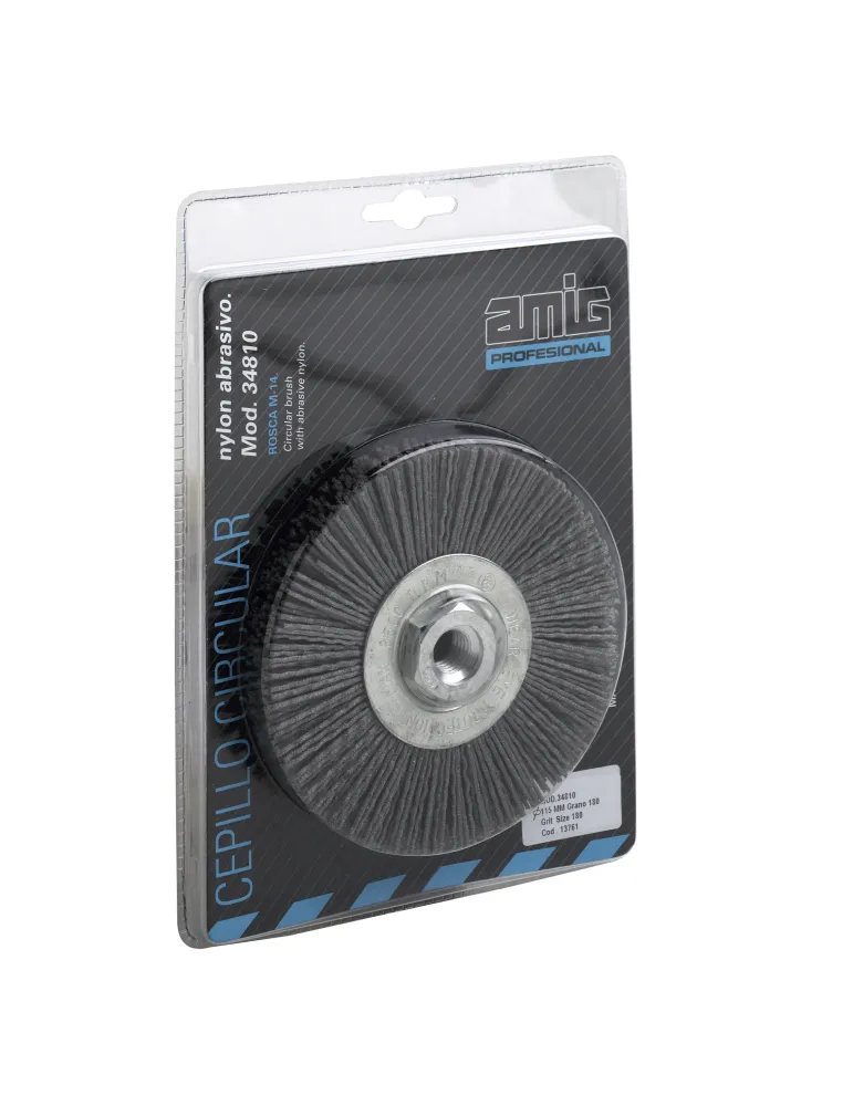 Cepillo circular 34810 - 115 x 180 x 25 mm - Nylon abrasivo - Gris