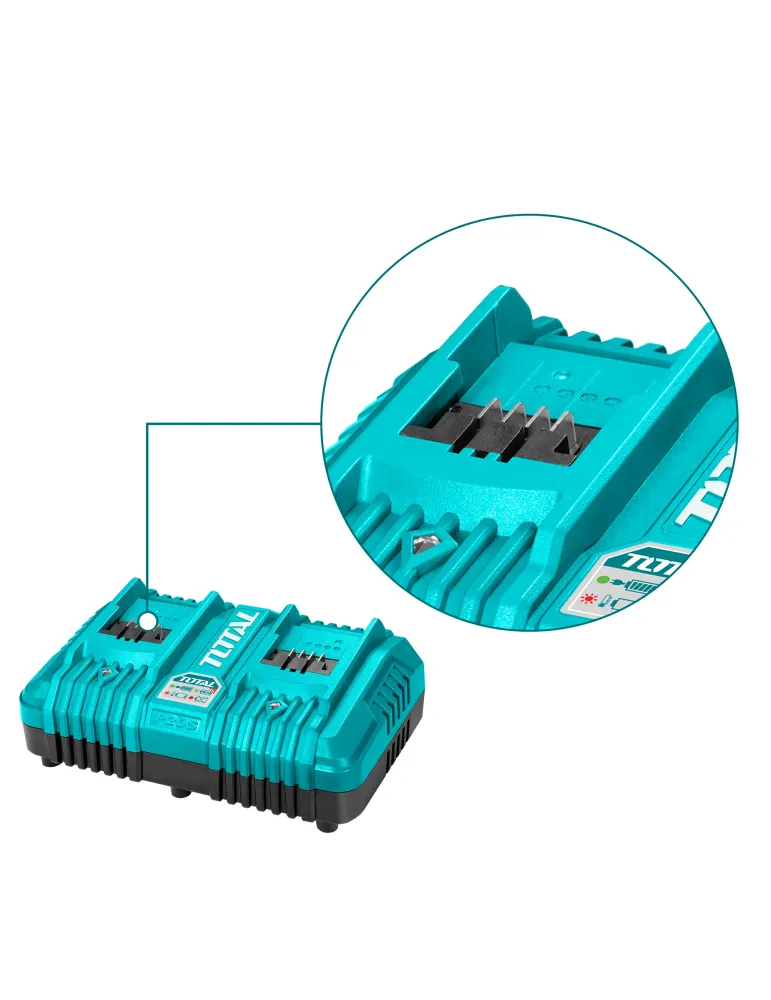 Cargador rápido doble TCLI2034E - 20 V