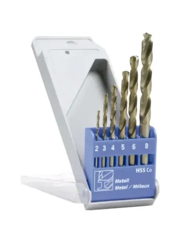 Estuche brocas HSSCO DIN 338 20204 - Ø2-3-4-5-6-8 - Acero rápido al cobalto - DIN 338