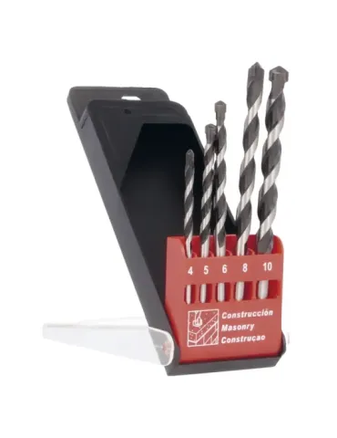 Estuche brocas pared 21405 - Ø4-5-6-8-10 - Punta en carburo de tungsteno - Standard