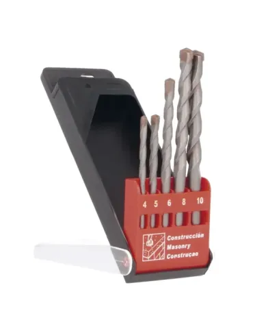 Estuche brocas pared 21505 - Ø4-5-6-8-10 - Punta en carburo de tungsteno - Profesional