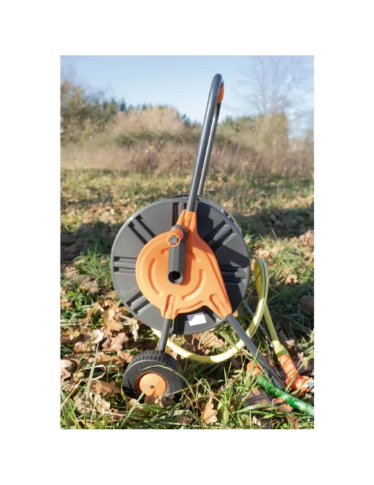 Carro portamangueras R46 - 1/2'' - 60 m - Polipropileno - Naranja-Gris